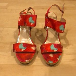 Multi color Jessica Simpson wedge espadrilles